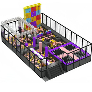 Parc de trampolines intérieur personnalisé avec piscine à éponges/<span class=keywords><strong>mur</strong></span> d'<span class=keywords><strong>escalade</strong></span>/zone ninja, installations de divertissement commerciales de grande envergure - Product Image 1