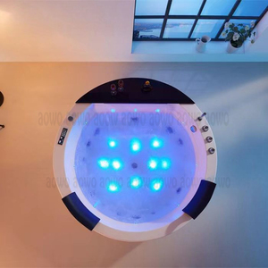 Spa extérieur gonflable pour 2 personnes Jacu-zzier Massage rond Baignoire tourbillon Cascade avec lumières LED de couleur Acrylique haut de gamme - Product Image 6