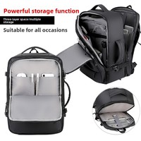 Mochila de Lona Vaquera Expandible, Impermeable, de Gran Capacidad, Unisex, para Portátil de 17 Pulgadas, Estilo Moderno, para Negocios