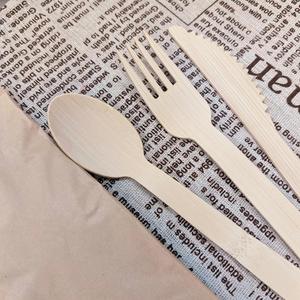 ECOLIFE 2025 OEM thân thiện với môi phân hủy sinh học tre giấy dao muỗng Ngã Ba tùy chỉnh trước cuộn khăn ăn tre thiết lập dao kéo - Product Image 2