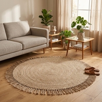 Tapis et moquettes tressés en polypropylène Tapis d'extérieur d'intérieur marron Tapis en tissu naturel Tapis tressé personnalisé en usine