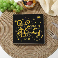 Serviettes en papier de fête en feuille d'or de conception rose délicate, dîner et serviette de fête personnalisés