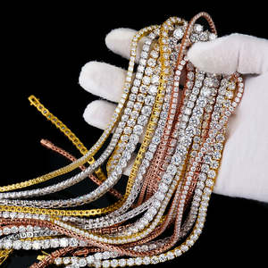 Custom GRA Jewelry 925 Sterling Silver VVS <b>Tennis</b> Ice Lab Grown Moissanite Hip Hop Rhodium Plated Necklace Chain <b>for</b> Women <b>Men</b> - Product Image 3