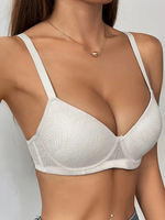 Soutien-gorge sans couture en dentelle pour femme, avec armatures, push-up, lingerie sexy, bralette lissante, grande taille, bonnets profonds