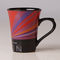 Ensemble tasse à café et soucoupe en céramique à rayures radiales colorées de 250 ml, tasse à thé artistique moderne pour la décoration de la table à la maison