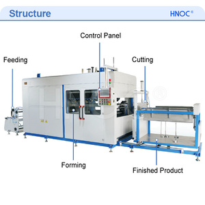 HNOC Machine de thermoformage sous vide pour plateaux en plastique et boîtes à emporter Machine de fabrication de récipients en feuilles de plastique PS - Product Image 3