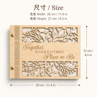 Livre d'or de mariage en bois style forêt, avec couverture en forme d'arbre découpée au laser, album de signatures à feuilles mobiles détachables, décoration de célébration