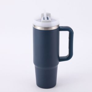 Gobelet isotherme de voyage 30oz H2.0 avec poignée, couvercle, paille et base antidérapante, ODM OEM Marque personnalisée - Product Image 5