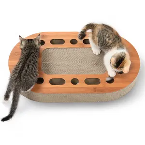 Овальная гофрированная картонная царапина, Круглый кошачий Когтеточка, диван-кровать для домашних кошек