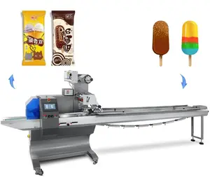 Low Cost Flow Packaging Wrapping Small Pack Popsicle Ice Cream Lolly Soap Horizontal Packing Machine