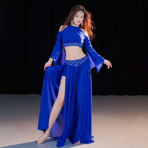 Nouvelle mode Costume de danse du ventre pour femmes manches en corne ensemble de danse <span class=keywords><strong>orientale</strong></span> doux et étiré classe groupe danse jupe longue avec culotte - Product Image 3