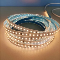 Ruban LED SMD2835 AC 220V sans scintillement, 120 LED, 10 mm, 10 m/rouleau, 12 W, découpable, haute tension, en cuivre flexible, vente en gros