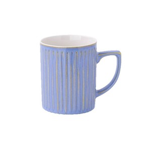 Taza de Cerámica con Esmalte Azul a Rayas, Cocida en Horno, para Café o Té, de un Solo Uso, para Regalo - Product Image 4