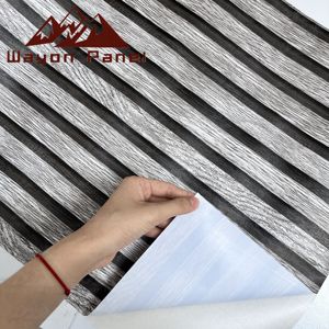 <span class=keywords><strong>Papel</strong></span> de pared <span class=keywords><strong>autoadhesivo</strong></span> a rayas de grano de <span class=keywords><strong>madera</strong></span> de alta calidad Wayon, adhesivo trasero impermeable de 45cm de ancho, fácil de pelar para sala de estar - Product Image 2