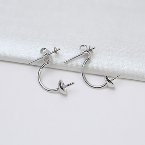 Accessoire de fabrication de bijoux en argent S925, porte-boucles d'oreilles à long pompon perlé, vide, avec trou traversant, fil de plume plaqué, apprêts de bijoux, perle 945mm - Product Image 3