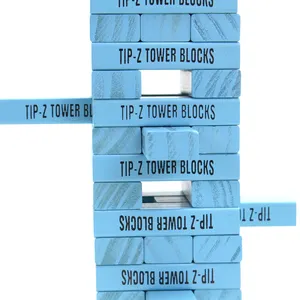 Torre beber jogo adulto festa conjunto com 54 empilhamento blocos de madeira 4 óculos