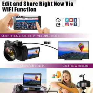 Máy quay video zoom 18X tùy chỉnh, máy ảnh selfie kỹ thuật số chuyên nghiệp, chụp tức thì 4K 48 megapixel, tích hợp cảm biến CMOS HD, giá rẻ, hỗ trợ thẻ nhớ SD - Product Image 5