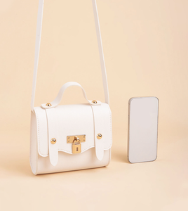 Mochila pequeña cuadrada, bolso tote, bandolera con remaches sólidos, impermeable y portátil - Product Image 4