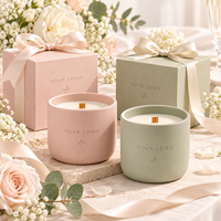 Bougie parfumée en cire de soja naturelle avec mèche en bois ronde, dans un pot en céramique, logo personnalisé de luxe, coffret cadeau d'aromathérapie, parfum d'ambiance pour la maison, fabriqué en Chine