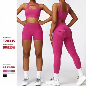 3 pezzi Logo personalizzato donna Active wear nuovo tessuto abbigliamento Yoga comodi set Fitness da palestra morbidi e traspiranti