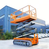 Plateforme de travail électrique certifiée pour levage, personnalisable, sur chenilles, facile à utiliser, conforme CE, pour travaux en hauteur