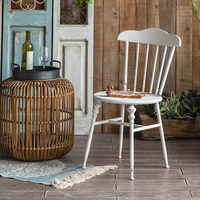 Chaise Windsor en fer forgé de style nordique rétro vintage avec dossier, chaise de salle à manger à siège unique, ensemble table et chaise pour patio extérieur et jardin