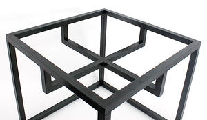 Taburete <span class=keywords><strong>cuadrado</strong></span> de terciopelo <span class=keywords><strong>rosa</strong></span> de estilo moderno, taburete de metal otomano con base de marco de hierro - Product Image 4