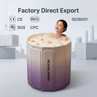 Baignoire pliable portable pour adultes, baignoire profonde pour bain relaxant, gain de place, spa à domicile, seau de bain relaxant