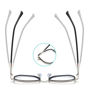 Nouvelles lunettes ovales anti-lumière bleue, monture hybride en métal TR, monture complète unisexe pour adultes, verres plats MD8840 B2 - Product Image 1