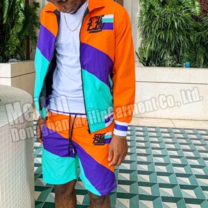 Custom Logo Lightweight Tracksuit Quick Dry Polyester Track Suit Windbreaker Short <b>Set</b> - Product Image 2