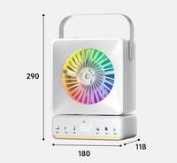 Ventilateur de bureau intelligent à chargement USB avec télécommande infrarouge pour haut-parleur, lumière d'ambiance multifonctionnelle et pulvérisation humidifiante