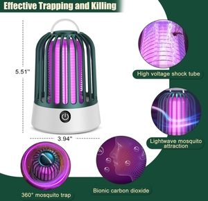 USB Rechargeable Indoor LED Lantern Light <strong>Fly</strong> Zappers 2-in-1 <strong>Electronic</strong> Mosquito Fruit <strong>Flies</strong> <strong>Killer</strong> for Home Kitchen Patio - Product Image 4