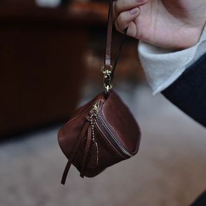 Retro Hand Carry Coin Purse Flocked Polyester <b>Mini</b> Key Pouch Bead Bracelet Storage Circle Lightweight Durable Large Capacity - Product Image 1