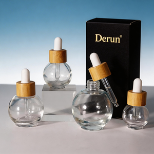 Envase de Lujo para Esmalte de Uñas con Líquido Esencial, 10ml 20ml 30ml 50ml, Botella de Vidrio Transparente con Base Esférica y Gotero - Product Image 1