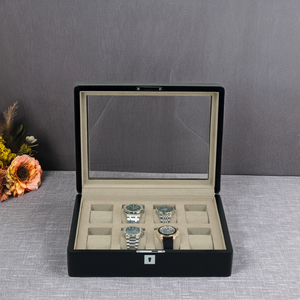 Sonny Tùy Chỉnh Bán Buôn Sang Trọng 8 Khe Cắm Màu Đen + Tân Đồng Hồ Bằng Gỗ Lưu Trữ Hộp - Product Image 2