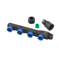 Modules d'éclairage extérieur DC Power Input Assembly Cable Quick Connector M15 4 Ways Cable Splitter 2Pin Female Socket IP67