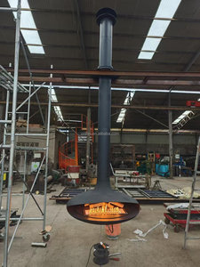 Chimenea <span class=keywords><strong>de</strong></span> <span class=keywords><strong>Gas</strong></span> Interior <span class=keywords><strong>de</strong></span> Acero al Carbono Negro Personalizable <span class=keywords><strong>de</strong></span> Alta Calidad con Chimenea - Product Image 4