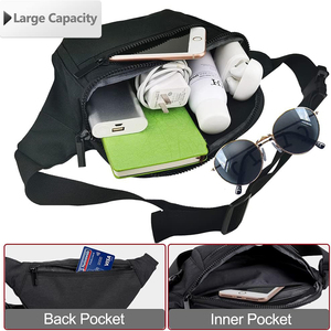 Sac banane pour le <span class=keywords><strong>voyage</strong></span>, la marche, la course, la randonnée, le cyclisme – Facile à transporter, pour téléphone et portefeuille – Sac de taille unisexe, sac bandoulière - Product Image 4