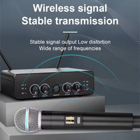 Voxfull R2 Microphone dynamique sans fil portable UHF professionnel à longue portée Micro 2 canaux