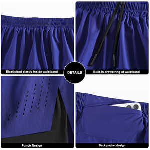 Pantaloncini sportivi da uomo professionali da corsa Outdoor nuovi pantaloni estivi a doppio strato ad asciugatura rapida a tre quarti elasticizzati Mid Casual - Product Image 6