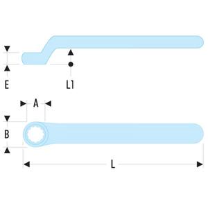 FACOM-55,12 AVSE VSE series Llaves de anillo offset aisladas de 1.000 voltios-EAN 3148511123218 1000V LLAVES AISLADAS - Product Image 2