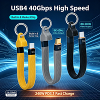 Kabel USB4 Tipe C ke Tipe C 240W PD3.1 Pengisian Cepat 40Gbps Data 8K60Hz Video Chip E-Marker Laptop Ponsel Docking Station Kantor