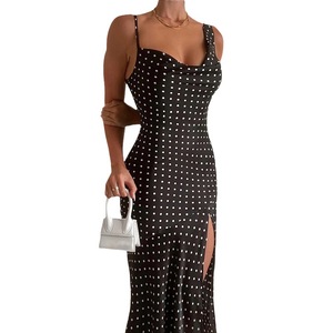 Abito <span class=keywords><strong>Lungo</strong></span> Estivo da Donna in Stile Europeo e Americano, Nuovo Modello alla Moda, Sexy, Senza Maniche, con Schiena Scoperta, <span class=keywords><strong>Spacco</strong></span>, in Chiffon, Antistatico, per Streetwear - Product Image 5