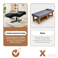 Table de massage professionnelle hydraulique réglable en acier inoxydable - Table pliable pour salon, spa, salon de beauté, extensions de cils