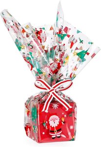Bolsas <span class=keywords><strong>de</strong></span> Celofán Transparentes Grandes, Bolsas <span class=keywords><strong>de</strong></span> Celofán Navideñas <span class=keywords><strong>de</strong></span> 24 x 28 Pulgadas, <span class=keywords><strong>Bolsa</strong></span> <span class=keywords><strong>de</strong></span> Plástico Transparente para Envolver Regalos, Fundición Suave - Product Image 6