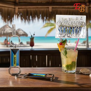 <b>Custom</b> Logo 4.5\"X1.5\" BAHAMAS Metal <b>Keychain</b> with 25DZ/CS Bottle Openers Metal <b>Custom</b> <b>Keychain</b> - Product Image 3