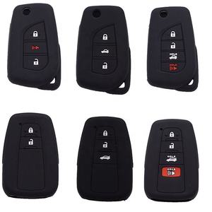Funda de goma de silicona para <span class=keywords><strong>llave</strong></span> de <span class=keywords><strong>coche</strong></span>, funda protectora Fob para Toyota Aygo, Yaris, Highlander, Camry, RAV4, 3 botones - Product Image 3