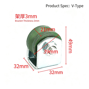 Rouleau de porte à rainure en V certifié CE avec support, en acier galvanisé robuste, double roulement, disponible en version OEM - Product Image 6