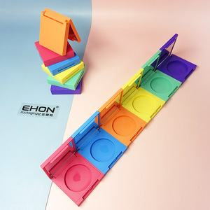 กล่องใส่เครื่องสำอางพลาสติกทรงสี่เหลี่ยม EHON รุ่น YH-E512F แบบพกพา พร้อมกระจก ขนาดเส้นผ่านศูนย์กลาง 36 มม. สีสันสดใส - Product Image 4