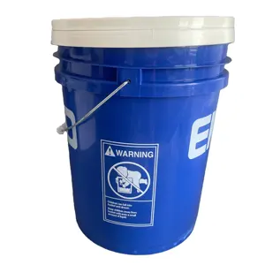 High Quality 5 Gallon Plastic Paint Bucket With Lids Handle 20 Liter Pail Barrel with 1 color printing